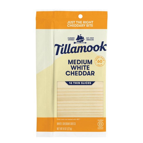 Tillamook Medium White Cheddar Cheese Slices - 8oz - image 1 of 4