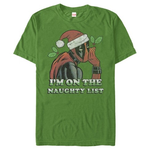 Men's Marvel Christmas Deadpool Naughty List T-Shirt - image 1 of 4