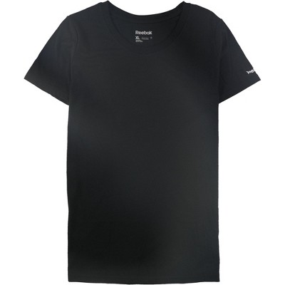 Reebok Womens Solid Basic T-Shirt, Black, Small