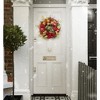 Barton 35" Christmas Hanging Garland Wreath Ornaments Leaf Bow Ribbon Door - 2 of 4