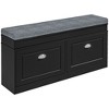 CAVINAS Storage Bench Storage Ottoman Shoe Rack with Cushion 2 Drawers Adjustable Shelf for Bedroom, Entryway - 2 of 4