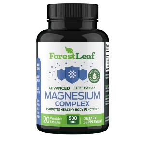 Forest Leaf Advanced Magnesium Complex, 5-in-1 Formula that Promotes Healthy Body Function, 500mg per Serving - 120 Caps - 1 of 4
