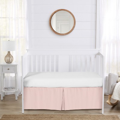 Blush Pink Microfiber Baby Crib Bed Skirt with Split Corner
