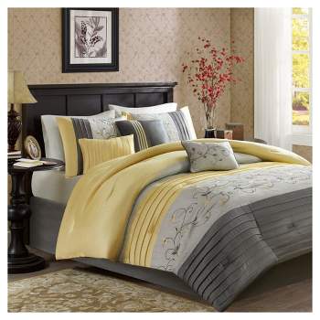 Madison Park Hudson 7 Piece Comforter Set- Silver (king) : Target