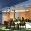 Double-sided Patio Umbrella, 9.7' Outdoor Umbrella with Tilt and Crank, LED Solar Light and 12 Ribs - 2 of 4
