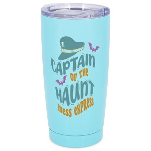 Elanze Designs Captain of the Haunt Mess Express Bats Halloween Wrap-Around Design 20 Ounce Stainless Steel On-The-Go Coffee Mug, Thermal Travel - 1 of 4