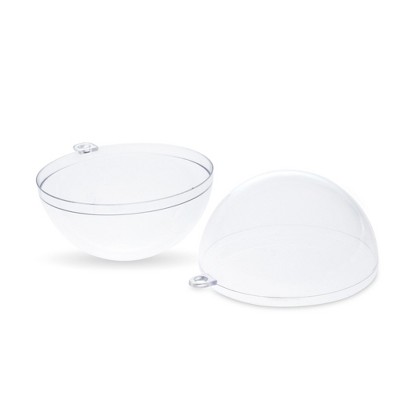 Clear Plastic Fillable DIY Ornaments Set, 3.15 in, 24 Pack