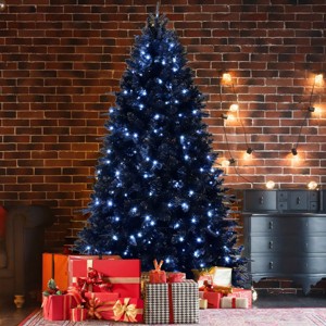 Artificial Trees Christmas with 500 Lights,Prelit Black Christmas Tree with 2156 Branch Tips,Metal Hinges, Home Decoration-Maison Boucle - 1 of 4