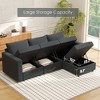 Ainfox 3-Seat Sofa And 1 Ottoman Sofa Dark Grey - 3 of 4