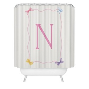 Deny Designs April Lane Art Simple Bow Monogram Shower Curtain - 1 of 3