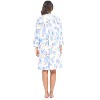 Casual Nights Women's Floral Snap Front Flannel Duster Long Sleeve Lounger Dress - 4 of 4