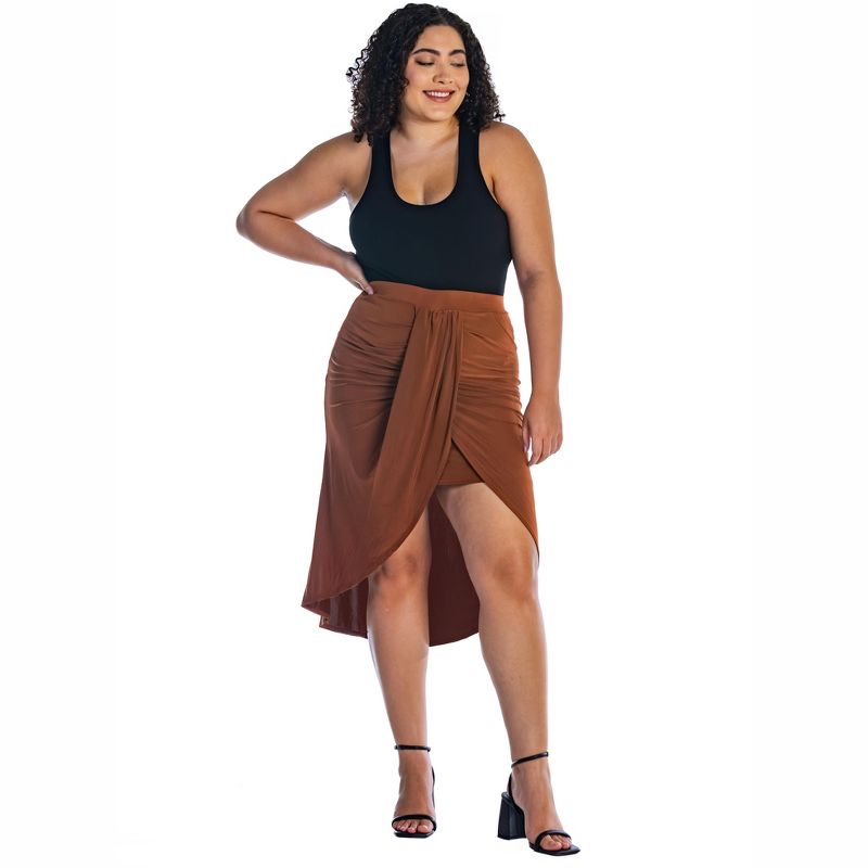 Womens Plus Size Solid Color Knee Length Tulip Skirt, 4 of 5