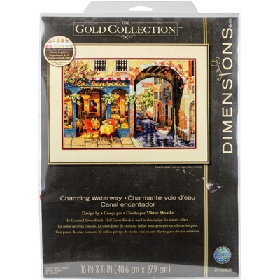 Dimensions Gold Collection Counted Cross Stitch Kit 16"X11"-Charming Waterway (16 Count)