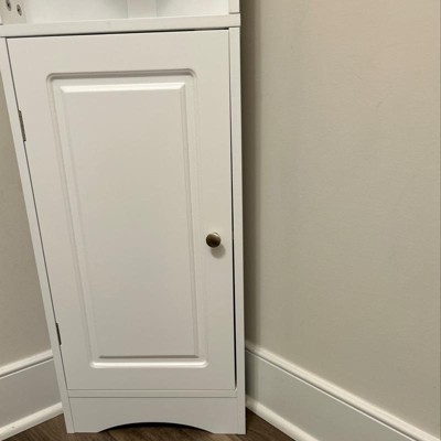 Multifunctional Tall Bathroom Corner Storage Cabinet With Two Doors ...