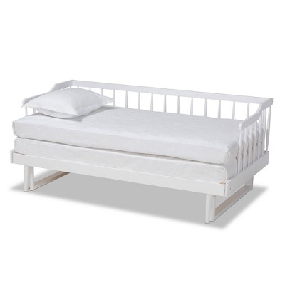 White Twin to King Expandable Wood Spindle Daybed