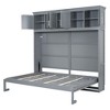 TIRAMISUBEST Full/Queen Size Murphy Bed Wall Bed with Top Cabinets, Space Saving Foldable Murphy Cabinet Bed with Storage for Bedroom Guestroom - 3 of 4