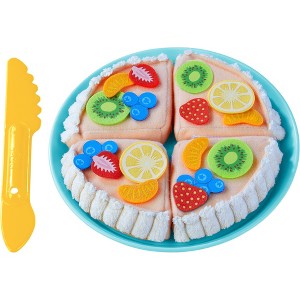 HABA Soft Fruit Tart Pretend Food Dessert with Felt Toppings & Plate Play Food Set - Toy Kitchen Accessories for Kids & Little Bakers - 1 of 4