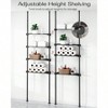 Adjustable Over Toilet Storage Shelf 4 - Tier Bathroom Organizer Tension Mounted Black Ample Storage Fits 64 - 113 Inch Heights - 3 of 4