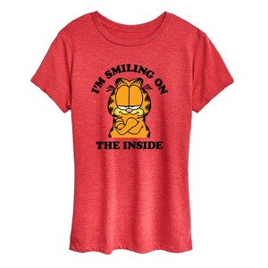 Women's - Garfield - Smiling On The Inside Short Sleeve Graphic T-Shirt - 1 of 4