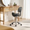 VEVOR Saddle Stool with Back Support and Wheels, 450 LBS Weight Capacity Ergonomic Rolling Stool, Height Adjustable Thickened PU Leather, Black - 2 of 4