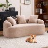 Curved Loveseat Sofa, Compact Design Couch for Small Spaces, Full Compression Foam Seating with Chenille Cover-Coolbibila - 2 of 4