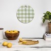 Ninola Design Watercolor Gingham Salad Green Round Cutting Board - Deny Designs - 3 of 3
