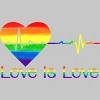 Adult Design By Humans Pride Love is Love Heartbeat By WinterJJ T-Shirt - 2 of 2