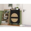 TIRAMISUBEST Rattan - Black Mobile File Cabinet - 2 of 4