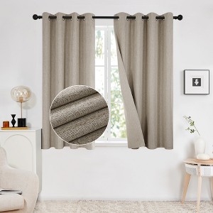 Deconovo Linen Blackout Curtains 2 Panels – Grommet Top, OEKO-TEX - 1 of 4