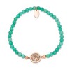 Chisel Stainless Steel Rose IP-plated Tree of Life 4mm Mint Jade Beaded Stretch Bracelet - 2 of 4