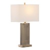 LumiSource Set of 2 Royce 26" Contemporary Metal Table Lamp in Antique Brass/White Linen - 3 of 4