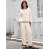 ATHLECHIC Women's Outfits Casual Long Sleeve Sweater Top Wide Leg Pants Matching Lounge 2 Piece Sets - 3 of 4