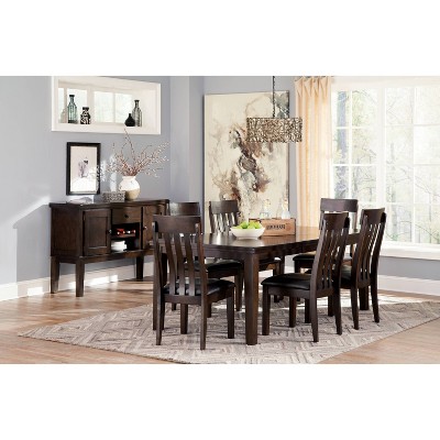 Transitional Smoky Dark Brown Oak Extendable Dining Table