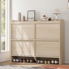 Wooden Shoe Cabinet for Entryway, Hidden Shoe Organizer with 4 Flip Drawers, Freestanding Wooden Storage Cabinet - 2 of 4
