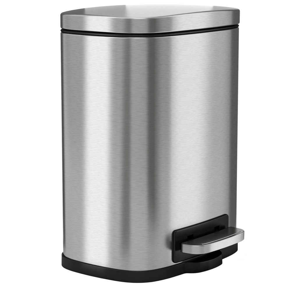 1.32gal Premium SoftStep Stainless Steel Step Trash Can - Halo