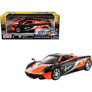 Pagani Huayra #23 Orange and Black with Stripes "GT Racing" Series 1/24 Diecast Model Car by Motormax - 1 of 4