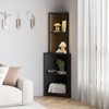 Karl Home Black Corner Shelf Storage Cabinet With USB Ports and LED Lightline - 2 of 4