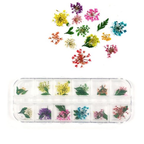 Wrapables Real Dry Flowers Nail Art 3d Flower Nail Decals Nail Manicure with Plastic Case (Set of 12), Sprig - image 1 of 4