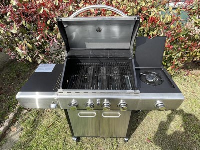 Captiva Designs E02gr001 Stainless Steel 4-burner Propane Gas Grill With  Side Burner And Side Tables : Target