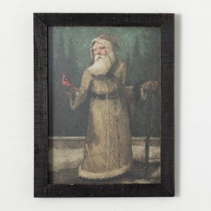 24" Sullivans Olde World Santa Christmas Wall Art, Multicolor, Indoor Christmas Decor - 1 of 3