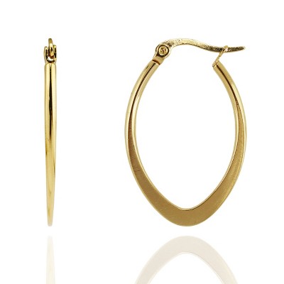 Slate by Rebl Oval Shape Hoop Earring  Stainless Steel, 30x2mm