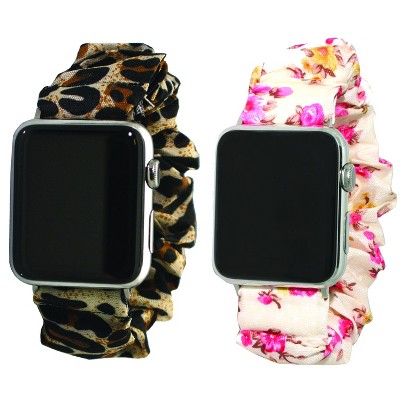 Olivia Pratt Printed Elastic Strap Apple Watch Band - Black Green Stripe,  Tan Leopard, 42mm : Target