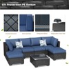 Cesicia 7-Piece Blue Sofa Set With Black PE Rattan Frame, Garden Patio Wicker Sectional Sofa Set with Coffee Table for Backyard, Porch, Balcony - 4 of 4