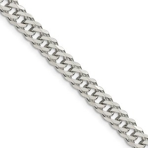 Black Bow Jewelry 6.25mm Sterling Silver Diamond Cut Rambo Flat Curb Chain Necklace - 1 of 4