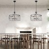 Bella Depot 20" Farmhouse Wood Cage Chandelier Distressed White Kitchen Island Pendant Light with Adjustable Metal Chain - 2 of 4