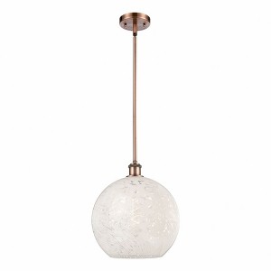 White Mouchette - 1 Light Stem Hung Pendant In Modern Style-13.5 Inches Tall and 12 Inches Wide - 1 of 1