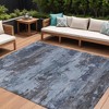 HomeRoots 8' X 10' Blue And Charcoal Abstract Washable Indoor Outdoor Area Rug - 2 of 4
