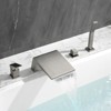 Cobbe Bathtub Faucet Set with Handheld Sprayer 5.91-Inch Wide Waterfall Tub Spout and 23.62-Inch Water Inlet Pipe Single Handle Brushed Nickel - 4 of 4