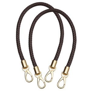 Unique Bargains PU Braided Soft Waterproof Women's Handbag Leather Purse Strap 2 Pcs - 1 of 4