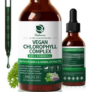 4X Strength Chlorophyll Drops 200mg | Cleansing, Skin & Gut Health | Refreshing Mint Flavor - 1 of 4
